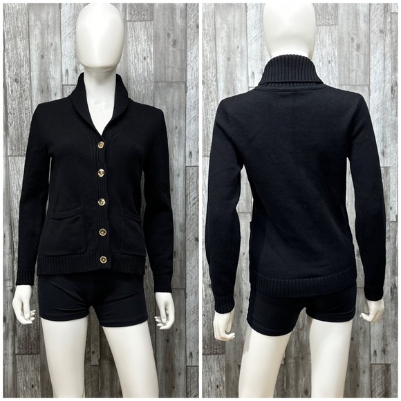 ⭐️ Lauren Ralph Lauren Black Buttoned Cardigan [1451] - Picture 2 of 7